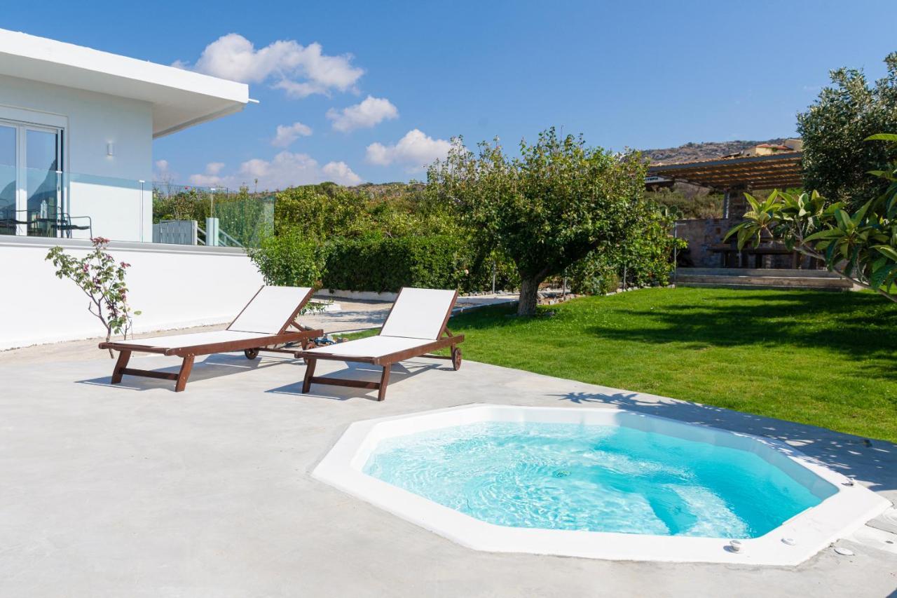 Queen'S Gem Luxury Villa - Heated Jacuzzi & Pool ヘルソニソス エクステリア 写真